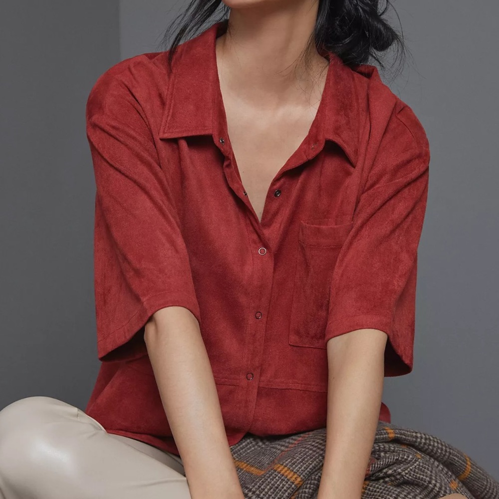 NWT Anthropologie Clarke Sueded Buttondown